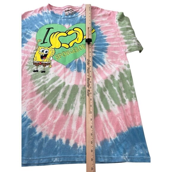 Nickelodeon SpongeBob Tie Dye Graphic Tee Shirt "I Love Spongebob" Size XL - Picture 5 of 8